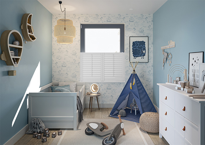 Bromley, Nimbus Grey - Cafe Style Plantation Shutter - Image 9